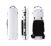 Vetimobato Braided Carbon Fiber Violin Case for 3/4 & 4/4 Violins - Rectangle Lightweight Hard Shell Case with Music Bag, 4 Bow Holders - Durable Full-Size Protection for Travel & Storage (White)