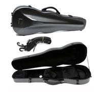 Vetimobato Carbon Fiber Violin Case 4/4 Full Size Strong light Hard Violin Case with Back Strap & 2 Bow holder Violin Box ca. 2kg (Black)