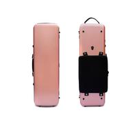 Vetimobato Carbon Fiber Violin Case for 3/4 & 4/4 Full-Size Violins Rectangle Lightweight Hard Shell Case with Music Bag,4 Bow Holders Durable Protection for Travel & Storage (Rose gold with Lock)