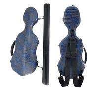 Vetimobato Compact Design Violin Case 4/4 Full Size Carbon Fiber Waterproof Lightweight Hard Shell Violin Box with 2 Hooks for Attaching An External Bow Case (Blue Gray)