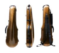 Vetimobato Dazzling Hard Shell Violin Case 4/4 Full Size Strong Light Flight Carbon Fiber Violin Box with Straps Travel Violin Case (Bronze)