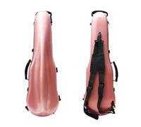 Vetimobato Dazzling Hard Shell Violin Case 4/4 Full Size Strong Light Flight Carbon Fiber Violin Box with Straps Travel Violin Case (Pink)