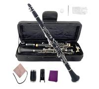 Vetimobato G Key Clarinet Ebonite Body with Nickel-Plated Keys & 2 Barrels Professional Grade Clarinet Complete Set with Hard Case Mouthpiece & Accessories Complete kit for Beginner Musicians