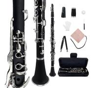 Vetimobato G Key Ebonite Clarinet with Nickel-Plated Keys Case - Beginner Student Clarinet with Complete Package for Musicians (01)