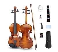 Vetimobato Handmade 1/2 Violin Set - Solid Spruce Top Flame Maple Back & Sides Ebony Fittings Complete Kit with Case Bow Shoulder Rest Strings for Beginners to Intermediate Players(1/2)