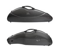 Vetimobato Hard Shell Carbon Fiber Violin Case with Back Strap & 2 Bow Holders - Full Size, ca. 1.8kg, Strong Light Case (Black Big Pattern)