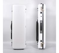 Vetimobato Hard Shell Violin Case 4/4 Full Size Carbon Fiber Anti-Scratch Oblong Violin Box Removable Sheet Music Bag and 2 Adjustable Straps Strong Light Travel case (White with Password Lock)