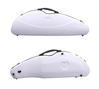 Vetimobato Hard Shell Violin Case 4/4 Full Size - Carbon Fiber With Back Strap & 2 Bow Holder - Strong Light Box ca. 1.8kg (White Small Pattern)