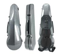 Vetimobato Viola Case 16 Inch, Adjustable Interior Fits for 15-16.5 Inch Violas, Carbon Fiber Hard Shell Ultra-Light & Shockproof with 2 Bow Holders, Humidity Control Travel Triangle Case(Gray)