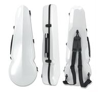 Vetimobato Viola Case 16 Inch, Adjustable Interior Fits for 15-16.5 Inch Violas, Carbon Fiber Hard Shell Ultra-Light & Shockproof with 2 Bow Holders, Humidity Control Travel Triangle Case (White)