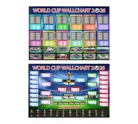 Vetin 2 Pcs World Cup Football 2026 Posters, Match Schedule Wall Charts, Interactive Tournament Trackers for Soccer Fans, Great Gifts & Great for Bedroom & Party Decorations (22.8"X34.3")
