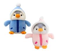 Vetin 2Pcs Penguin Plush Toys, 25cm Stuffed Animal Set with Soft PP Cotton, Cute Plushies for Kids & Toddlers, Gifts for Playtime, Bedtime and Room Decor (Blue Pink)