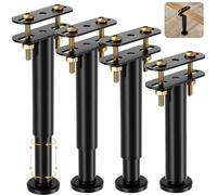 VETIN 4Pcs Adjustable Height Bed Frame Support Legs, Heavy Duty Metal Adjustable Bed Frame Legs, Bed Center Slat Heavy Support Leg, Upgraded Base with Adjustable Bed Support Legs(7.08-12.6 inch)
