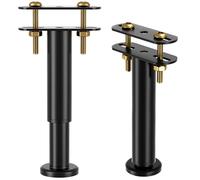 VETIN Bed Support Legs, 4PCS Adjustable Height (7.08-13"); Modern Black Metal T-Shape Legs for Bed Frames & Center Slats
