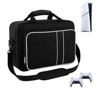 Vetin Carry Case Compatible with PS5, PLA Material Travel Bag for Console & Accessories, Protective Storage Pouch for Home Use and On-the-Go (Black)