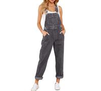 Vetinee Denim Dungarees for Women Uk Baggy Dungarees Womens Uk Pebble Grey Size X-Large Fits UK Size 20 - UK Size 22