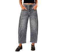 Vetinee Jeans Women High Waisted Jeans Women Foxy Gray Size Large Fits UK Size 16 - UK Size 18