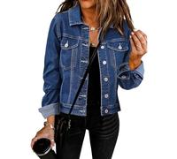 Vetinee Ladies Denim Jackets Spring Jackets for Women Uk Nightfall Blue Size XX-Large Fits UK Size 24 to UK Size 26