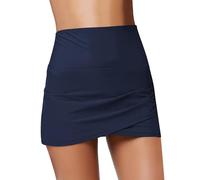 Vetinee Navy Bikini Bottoms Bluey Swimsuit Tummy Control Bikini Bottom Skirted Navy Blue Size XX-Large Fits UK Size 24 to UK Size 26