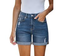 Vetinee Ripped Denim Shorts Ladys Shorts Woman Shorts for Summer Denim Cargo Shorts Ladies Shorts Size 10 Jean Shorts for Women UK After Dusk Blue Size Small Fits UK Size 8 to UK Size 10