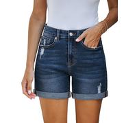 Vetinee Woman High Waisted Denim Shorts Size 20-22 UK Darkness Blue X-Large