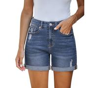 Vetinee Womans Shorts Ladies Shorts Size 20 Ladies Denim Shorts Shorts for Women UK Plus Size Ladies Shorts Size 22 Reef Blue Size X-Large Fits UK Size 20 to UK Size 22