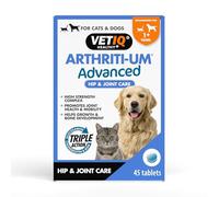 VETIQ Arthriti-Um Advanced Hip & Joint Care Supplements For Cats & Dogs, Promotes Joint Health & Mobility, 45 Tablets (Pack of 1)
