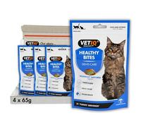 VETIQ Healthy Bites Denti-Care Treats For Cats & Kittens 12+ Weeks, High in Protein, Helps to Reduce & Prevent Plaque & Tartar & Freshens Breath, 65 g (Pack of 4)