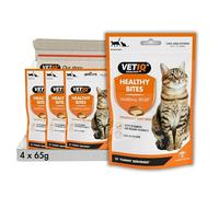 VETIQ Healthy Bites Hairball Relief Treats For Cats & Kittens 12+ Weeks, Tasty Supplements to Help Prevent & Remove Hairballs, 65 g (Pack of 4)