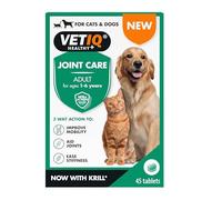 VETIQ Joint Care Adult Supplements for Dogs & Cats aged 1-6 Years, Helps to Improve Mobility, Aid Joints & Ease Stiffness, 45 Tablets