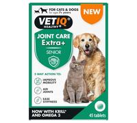VETIQ Joint Care Extra + Senior For Cats & Dogs 7+ Years, Supplements to Help Improve Mobility, Aid Joints & Ease Stiffness, 45 Tablets (Pack of 1)