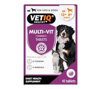 VETIQ Multi-Vit Tablets support gut, skin, and immune health with 8 vitamins, 4 minerals, and prebiotics-perfect for physical performance, stress, recovery, and lactation. 45 Tablets