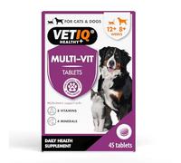 VETIQ Multi-Vit Tablets support gut, skin, and immune health with 8 vitamins, 4 minerals, and prebiotics-perfect for physical performance, stress, recovery, and lactation. 45 Tablets