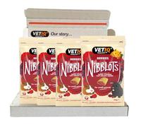VETIQ Nibblots Berries Small Animal Skin & Coat Vitamin Treats (4 x 30g) | Soft, Creamy & Fruity Centre with Vitamins A, E & D3. Supports Skin & Coat. No Artificial Colours