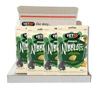 VETIQ Nibblots Spinach for Small Animals, with Added Vitamins, Beneficial for Skin & Coat, Rabbits, Guinea Pigs Hamsters 30g Multipack of 4