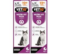 VETIQ Nutri-Vit Plus Immune Booster Nutritional Supplement Paste for Cats & Kittens 12+ Weeks Recovering from Illness, Helps to Provide Extra Energy & Nutrition, 70 g (Pack of 2)