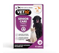 VETIQ Senior Care Supplement For Cats & Dogs, Health Support For Senior Pet's Joints & Maintains Immune & Brain Health, 45 Tablets