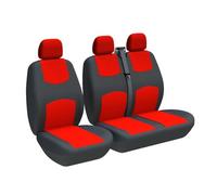 VETJMUA Car Seat Covers For VW For Crafter, LT, T4, T5 For Golf 3 2+1 Van Seat Covers Universal Fit Single Driver And Double Passenger Seat Seat Cover(3-Seater RED)