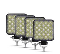 VETJMUA Headlamp Assembly 48W Car LED Bar Worklight 16SMD Square Round Work Light 12V For Truck 4X4 SUV ATV Barra Headlights Headlight Assembly(4pc 48W squared)