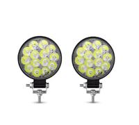 VETJMUA Headlamp Assembly 48W Car LED Bar Worklight 16SMD Square Round Work Light 12V For Truck 4X4 SUV ATV Barra Headlights Headlight Assembly(2pc 42W round)