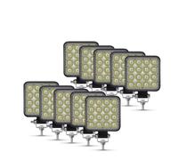 VETJMUA Headlamp Assembly 48W Car LED Bar Worklight 16SMD Square Round Work Light 12V For Truck 4X4 SUV ATV Barra Headlights Headlight Assembly(10pc 48W squared)