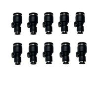 VETLEY PNEUMATIC Black Plastic Push To Connect Fittings 1/2'' x 1/4 Inch Tube OD Straight Reducer Connector,Tube Fitting Push Connector PG1/2-1/4(Pack of 10)