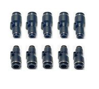 VETLEY PNEUMATIC Black Plastic Push To Connect Fittings 3/8'' x 1/4 Inch Tube OD Straight Reducer Connector,Tube Fitting Push Connector PG3/8-1/4(Pack of 10)