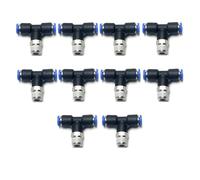 VETLEY Pneumatic Male Branch Tee 6MM Tube OD x 1/8 NPT Thread Push to Connect Air line Fitting PT6-N1(Pack of 10)