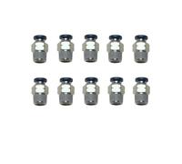 VETLEY PNEUMATIC Push to Connect Fitting 1/8 Inch Tube OD x 1/8 Inch NPT Thread Male Straight Connector Air Fittings Black PC1/8-N1(Pack of 10)