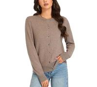 VETLURY 100% Merino Wool Button Cardigan Women UK Lightweight Cozy Sweater | Real Shell Buttons,Soft,Classic,Elegance,Spring Layer,Warm,Knitted,Fall Winter