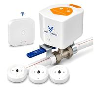 VETORVI Smart Water Leak Detector and Automatic Shutoff Valve Kit with Hub, 3 Water Leak Sensors
