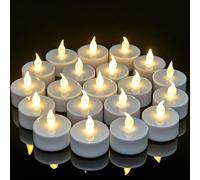 VETOUR LED Tea Lights Candles丨24 Pack Realistic Battery Operated Tea Light丨Long Lasting Flickering Tealights Electric Candles Ideal for Christmas, Holiday, Wedding, Dinner, Home Decor(Warm White)