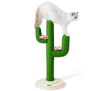 VETRESKA Cactus Cat Scratching Post, Tall Cat Scratch Post for Indoor Cats, 2-in-1 Cat Tree Tower, Extra Large Sisal Cat Scratcher Durable Cat Scratch Tree Tower (80 CM, Cactus)