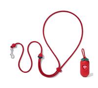VETRESKA Crossbody Hands Free Dog Leash, 5FT Adjustable Rope Leash for Small Medium Dogs, Waist Multifunctional Leashes for Walking, No Pull Dog Leashes with Bag Dispenser, 2 in1 Walk Set (Straw)